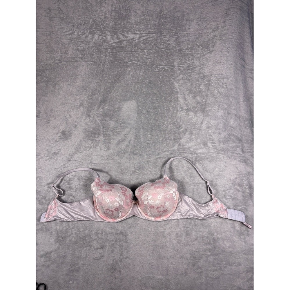 Victoria's Secret Body By Victoria Lined Demi Bra Womens 38D Floral Pink Padded
